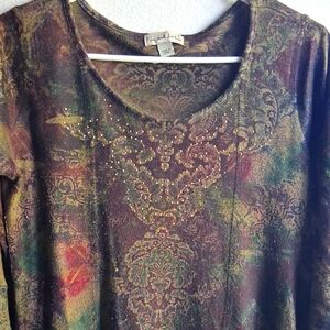 Womens LIVE AND LET LIVE BRAND TUNIC Style Top MULTI COLORED
